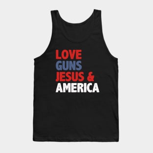 love for Guns, Jesus, and America Tank Top